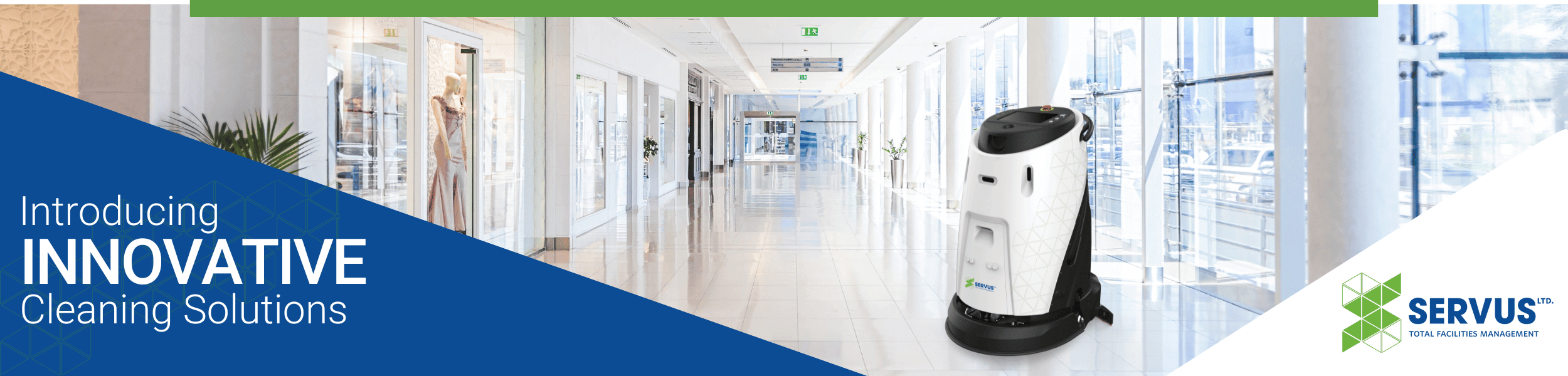 Image of Servus's Autonomous Cleaning Robot showcasing advanced cleaning technology in a modern workspace, symbolizing the future of cleanliness and increased productivity.